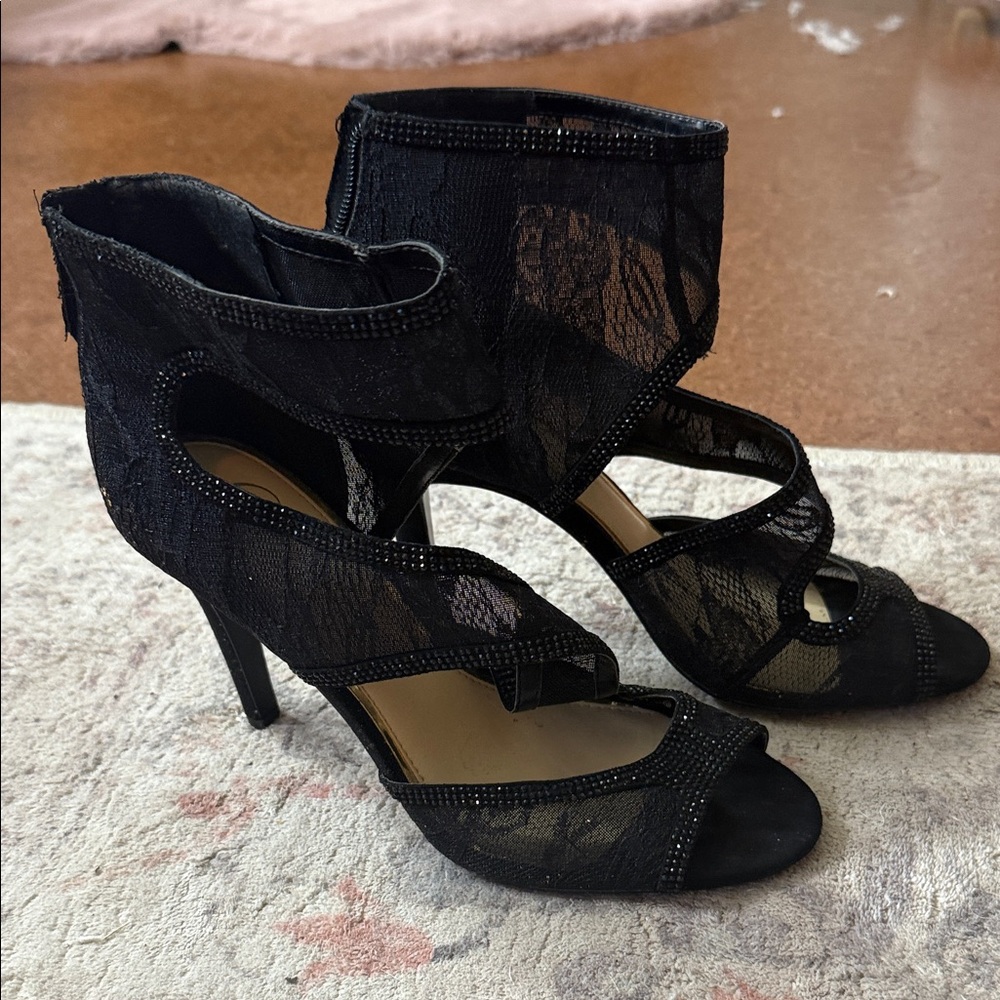 Jessica Simpson Black Lace Heels